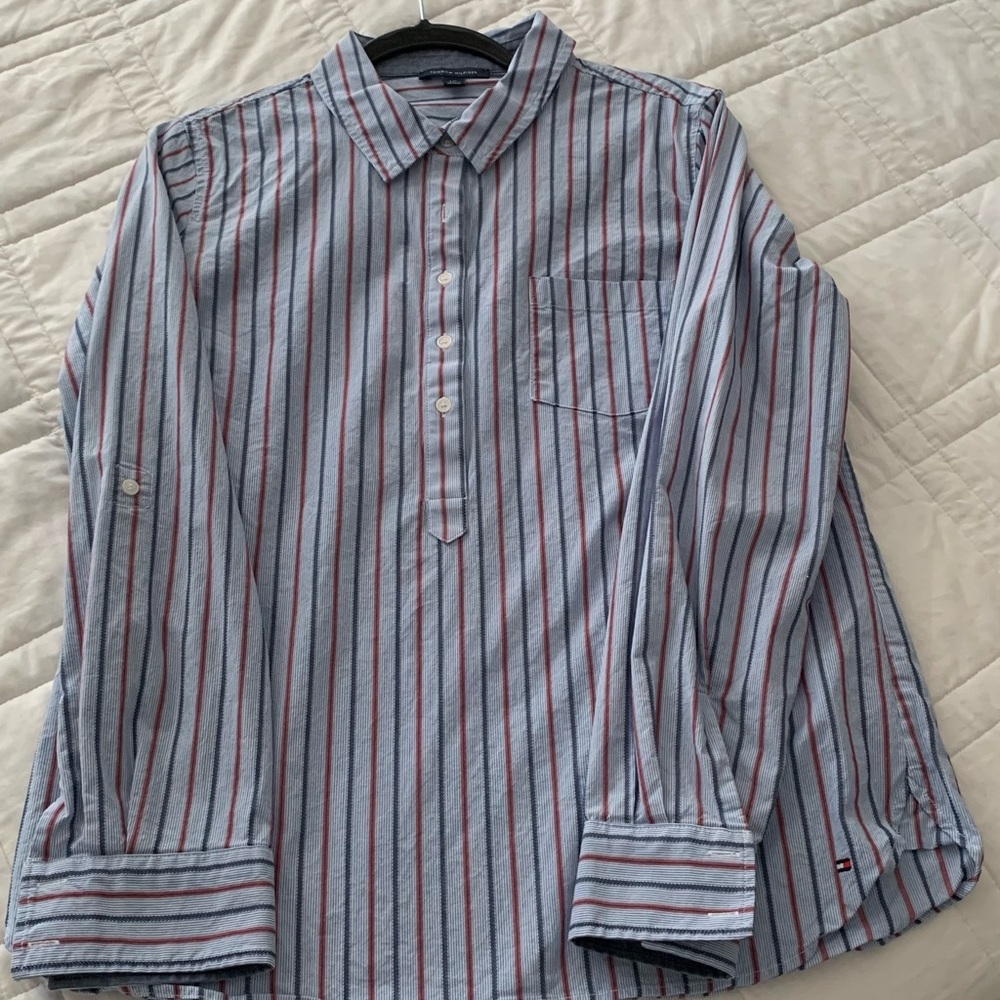Tommy Hilfiger cotton blend blouse, size L
